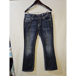 Miss Me Women's Boot Cut Jeans, Size 29, Embroidered Rhinestone, Low Rise, 29x30